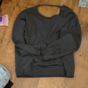 Dark Gray Sweatshirt With Back Cutout